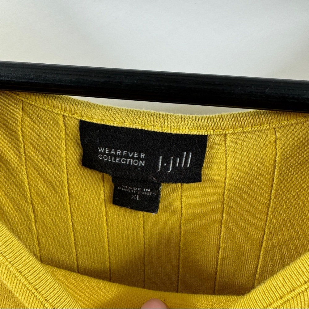 J. Jill Mustard Yellow Long Sleeve Top Womens Size XL Loose Fit Rayon Blend - Picture 5 of 8